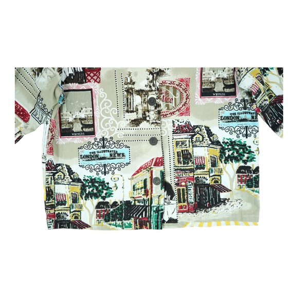 Vintage 1980’s Units Petite Chunky Button Print Jacket Sz Medium PM  100% Cotton - Picture 4 of 7